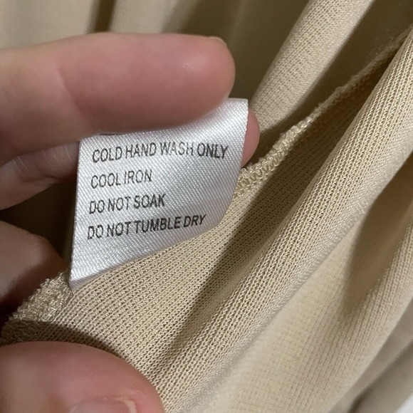 Princess‎ Polly Long Sleeve Button Up Shirt Beige Collared Top Women's Size 8 - Picture 6 of 12